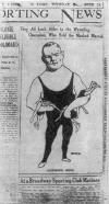 Шарж на Аберга в американской газете "Спортинг Ньюс" 1916г.